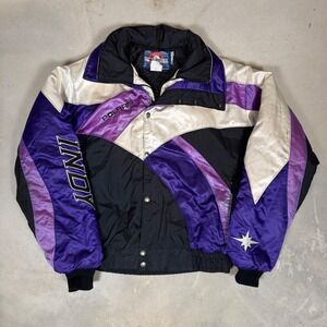 Vintage Polaris Indy Snowmobile Jacket Mens Medium Purple Black Thermoloft USA